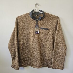 Eddie Bauer Sweater Fleece Men's Size XXL Pullover 1/4 Zip‎ Snap Pocket